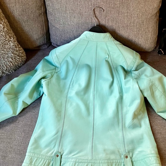 Danier Teal Leather Jacket - Picture 6 of 6